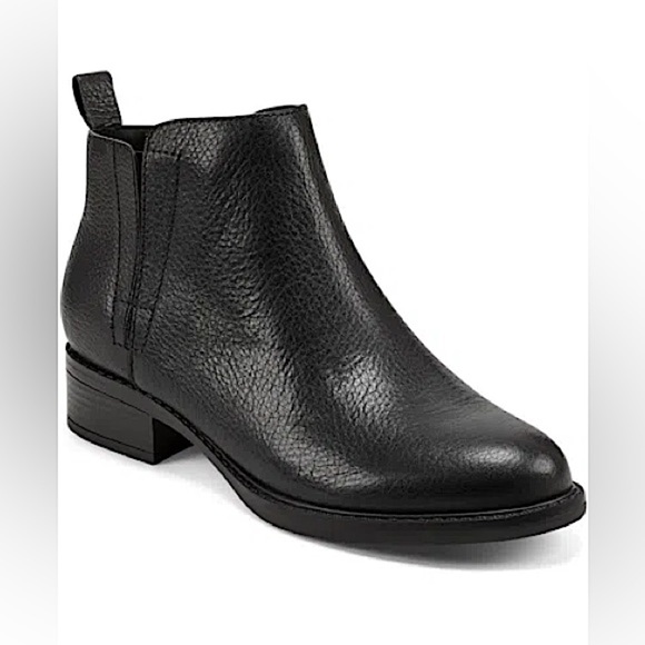 Easy Spirit Larime Black Bootie Women’s 8 Black Leather Fall Zip Block Heel - Picture 1 of 10